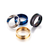 Stainless Steel Grooved Finger Ring Settings MAK-TA0001-05-5