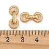 925 Sterling Silver Micro Pave Clear Cubic Zirconia Fold Over Clasps STER-U001-20G-3