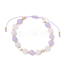 Natural Aquamarine & Rose Quartz & Amethyst Beads Braided Bead Bracelets for Women BJEW-JB12529-02-2