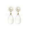Brass & Imitation Pearl Round Stud Earrings WG00083-01-5
