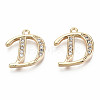 Brass Micro Pave Clear Cubic Zirconia Pendants X-KK-S360-053D-NF-2