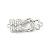 Brass Micro Pave Clear Cubic Zirconia Interlocking Clasps KK-U059-16P-1