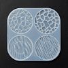 Flat Round with Water Ripple Cup Mat Silicone Molds DIY-L065-03-3
