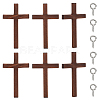 6Pcs Wooden Cross Wall Decoration AJEW-GO0002-23C-1