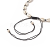 Natural Cowrie Shell & Synthetic Turquoise Braided Beaded Necklace for Women NJEW-JN04253-02-3