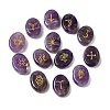 13Pcs Natural Amethyst Rune Stone G-C095-02F-1