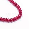 Faceted Rondelle Dyed Natural White Jade Bead Strands G-R343-4x6-07-2