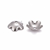 Tarnish Resistant 5-Petal Flower Smooth Surface 304 Stainless Steel Bead Caps STAS-R065-57-2