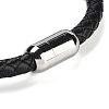 Natural White Moonstone Round Bead Braided Leather Cord Bracelets for Men Women BJEW-A009-11P-05-3