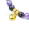 Natural Amethyst Beads Stretch Bracelets for Women BJEW-JB11351-02-3