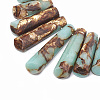 Assembled Bronzite and Synthetic Aqua Terra Jasper Beads Strands G-S326-005-3