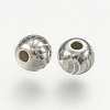 925 Sterling Silver Corrugated Beads X-STER-K037-036C-2
