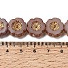 Picasso Baking Paint & Golden Metal Enlaced Glass Beads Strands GL-CBA98F0-04C-4