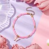 Butterfly Alloy Acrylic Charm Bracelets BJEW-JB10487-02-2