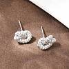knot Brass Micro Pave Cubic Zirconia Stud Earrings EJEW-C174-01P-06-3