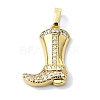 Rack Plating Brass Pave Cubic Zirconia Pendants KK-M282-41G-1