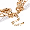 Alloy & Plastic Pearl 3 Layer Necklaces for Women NJEW-U013-03G-4