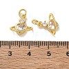 Brass Pave Clear Cubic Zirconia Charms CU-CBA6E4E-19G-D-3