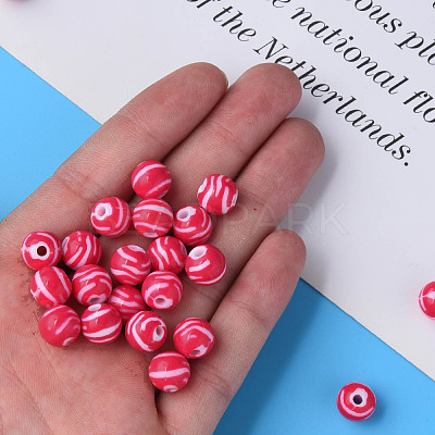 Opaque Striped Acrylic Beads MACR-S373-27D-03-1