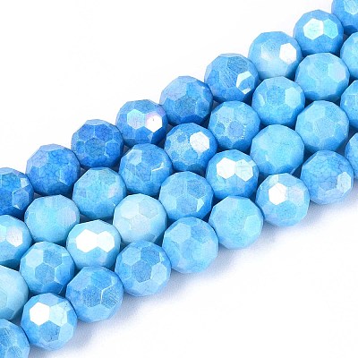 Anti-Tarnish Electroplate Glass Beads Strands EGLA-T021-8mm-15-15-1