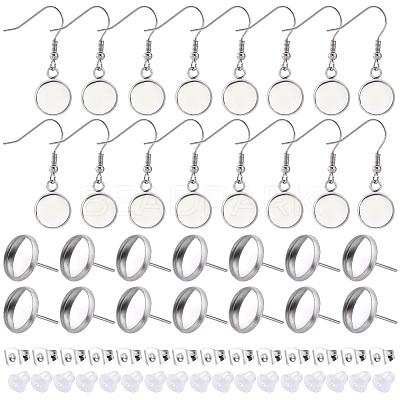 50Pcs 304 Stainless Steel Earring Hooks & 50Pcs Stud Earring Findings STAS-SC0008-68-1