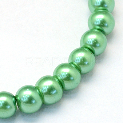 Baking Paint Pearlized Glass Pearl Round Bead Strands HY-Q003-6mm-69-1