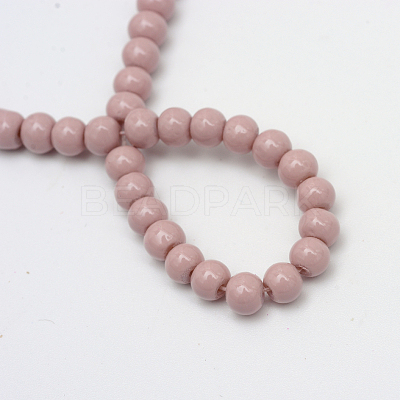 Painted Glass Beads Strands X-DGLA-S071-6mm-B24-1