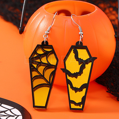 Halloween Coffin Acrylic Dangle Earrings FS-WG35652-06-1