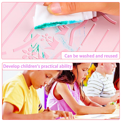 1Pc Plastic Reusable Drawing Painting Stencils Templates DIY-DJ0001-09C-1