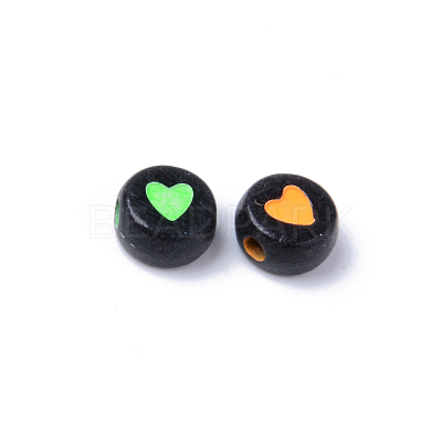 Opaque Black Acrylic Beads X-MACR-S273-40-1