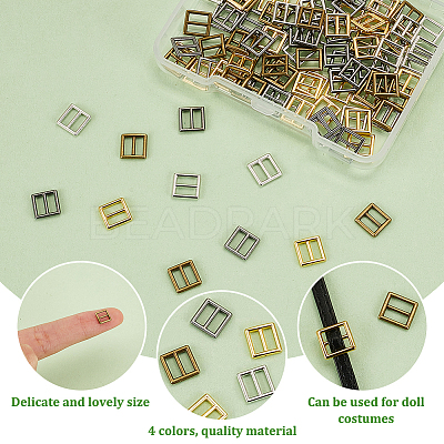 240Pcs 4 Colors Alloy Slider Buckles DIY-FG0004-81-1