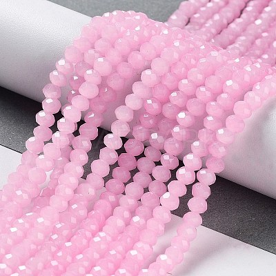 Baking Paint Imitation Jade Glass Bead Strands X-DGLA-A034-J4MM-A26-1