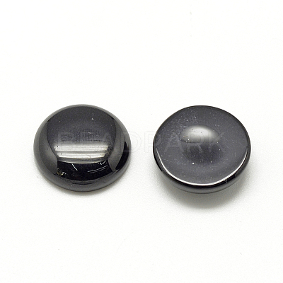 Synthetic Black Stone Cabochons G-R416-16mm-46-1-1