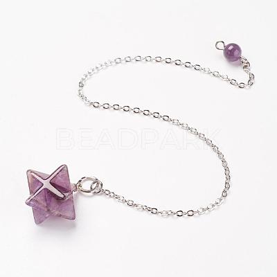 Chakra Natural Amethyst Dowsing Pendulums G-F516-01I-1