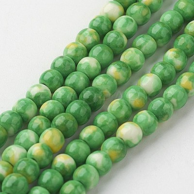 Natural Ocean White Jade Bead Strands G-G916-4mm-02-1