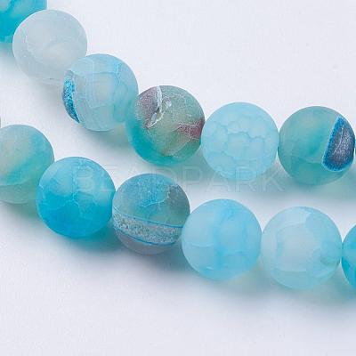 Natural Weathered Agate Beads Strands X-G-G589-8mm-14-1