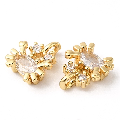Rack Plating Brass Micro Pave Cubic Zirconia Pendants X-KK-R143-05G-1