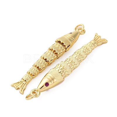 Rack Plating Brass Micro Pave Cubic Zirconia Pendants KK-M309-38K-G-1