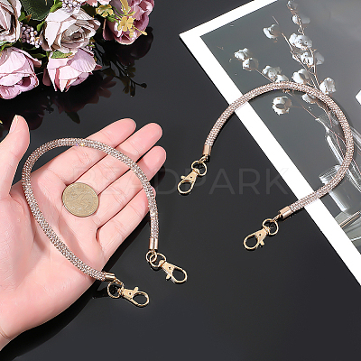 2Pcs Alloy Rhinestone Round Cord Bag Handles AJEW-PH0007-73C-1