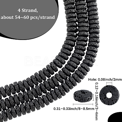 4 Strands Natural Lava Rock Beads Strands G-LT0001-01A-1