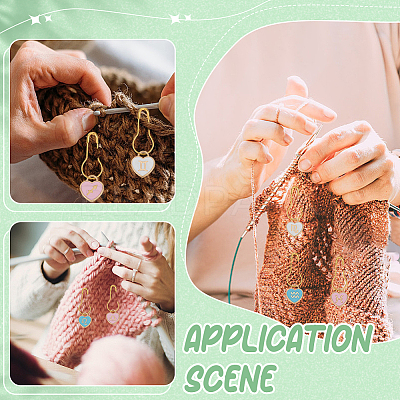 Heart with Twelve Constellation DIY Locking Stitch Marker Sets DIY-ME0001-02-1