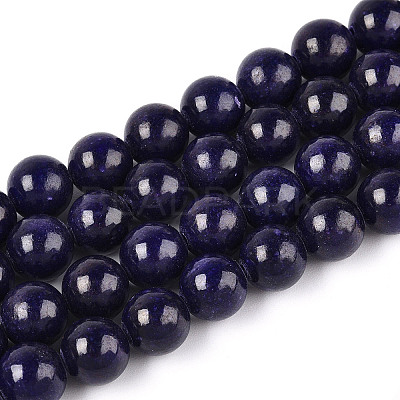Dyed Natural Mashan Jade Round Beads Strands G-T139-8mm-67H-1