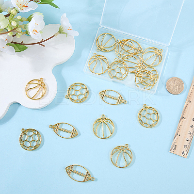 20Pcs 4 Styles Alloy Open Back Bezel Big Pendants FIND-SP0005-99-1