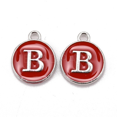 Platinum Plated Alloy Enamel Charms ENAM-S118-03B-P-1