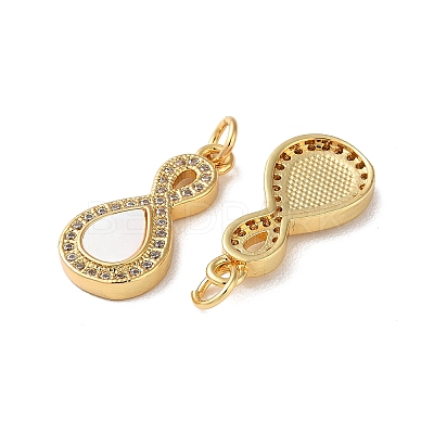 Brass Micro Pave Cubic Zirconia Pendants KK-B083-01G-1