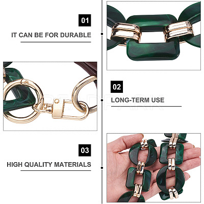 2Pcs Oval & Square Acrylic Bag Handle FIND-GN0001-14C-1