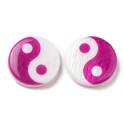 Printed Natural Freshwater Shell Beads SHEL-R129-07C-04-1