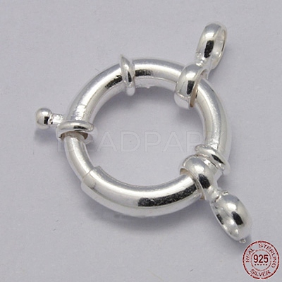 925 Sterling Silver Large Spring Rings Clasps X-STER-A007-13B-1