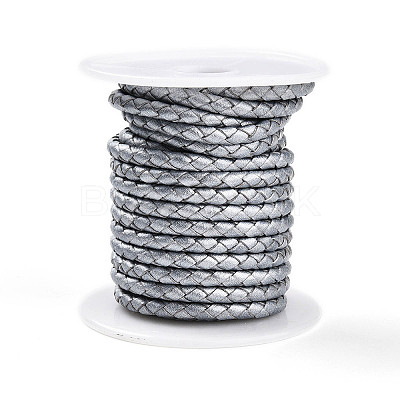 Braided Cowhide Leather Cord NWIR-N005-01L-4mm-1