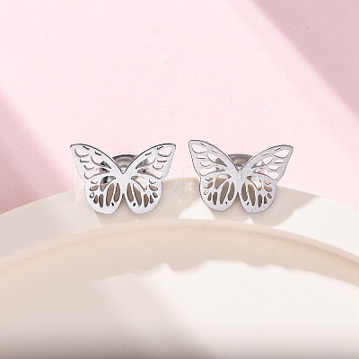 Tarnish Resistant 304 Stainless Steel Stud Earrings with 316 Surgical Stainless Steel Pins PW-WG57925-02-1
